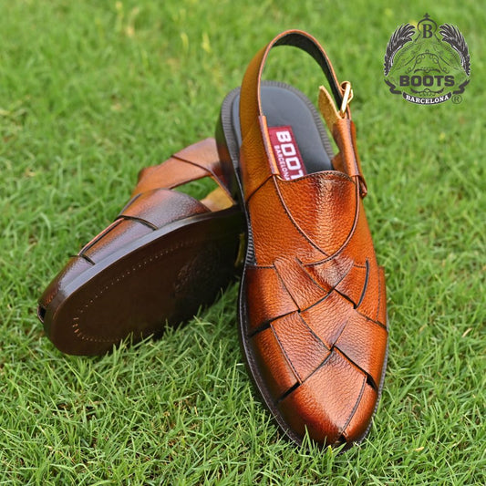 Double Shaded Mild Leather Peshawari Chappal