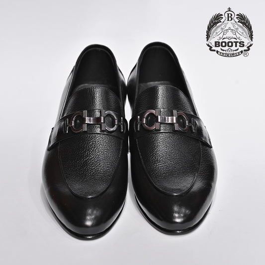 Boots Barcelona Luxury Leather Black Loafers for Men – Formal Slip-On Shoes