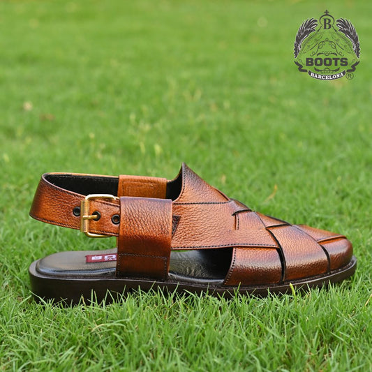 Double Shaded Mild Leather Peshawari Chappal