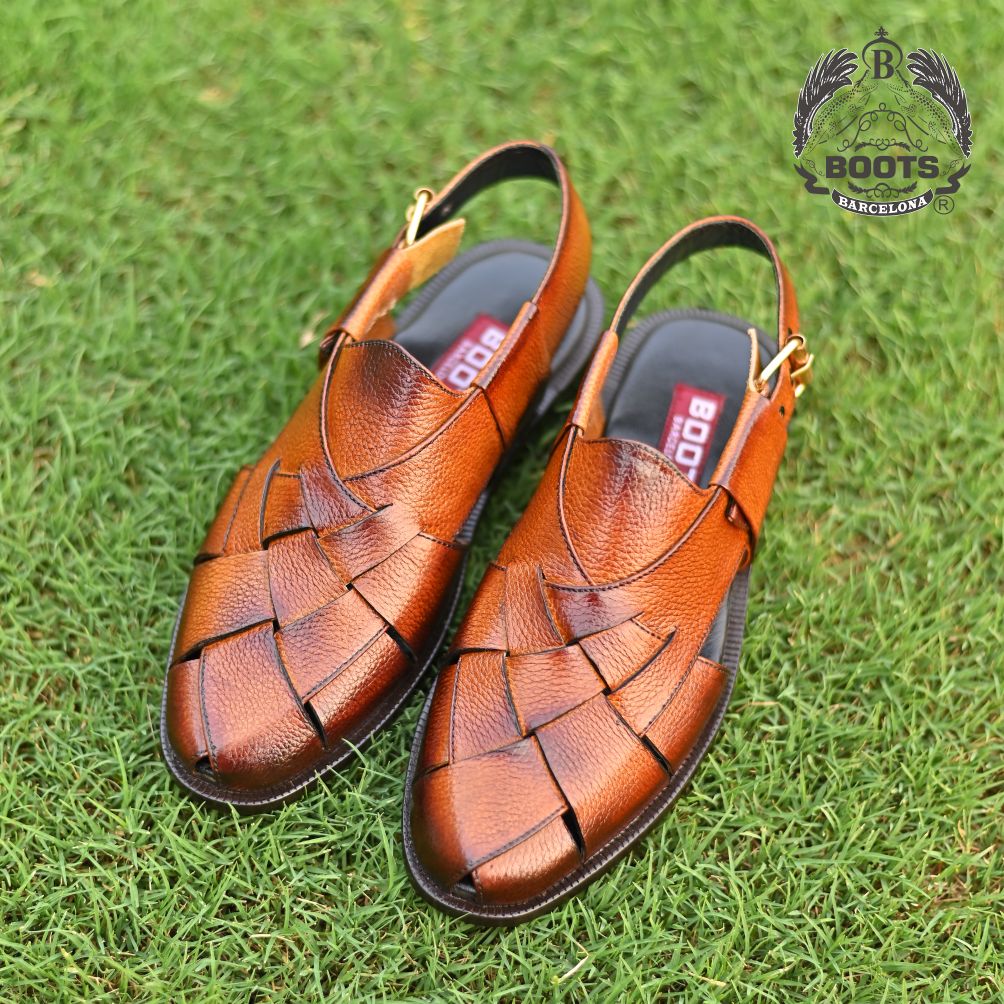 Double Shaded Mild Leather Peshawari Chappal