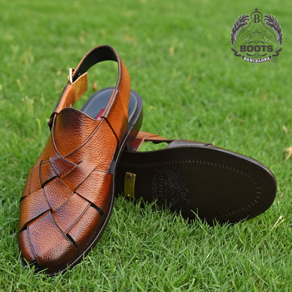 Double Shaded Mild Leather Peshawari Chappal