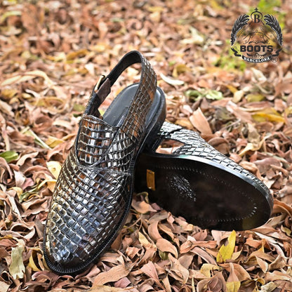 Handcrafted Tiger Leather Peshawari Chappal for Men