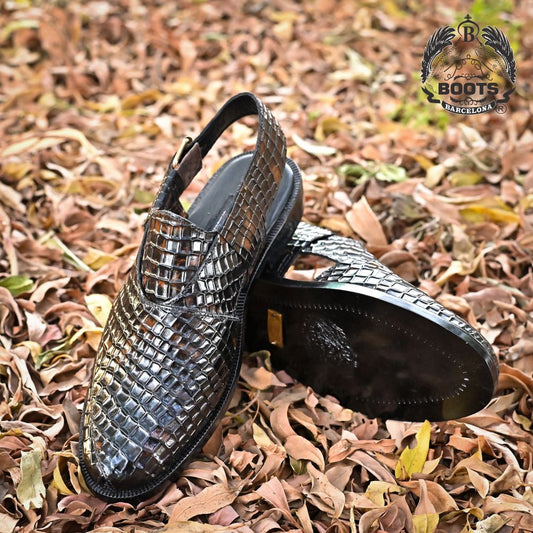 Handcrafted Tiger Leather Peshawari Chappal for Men